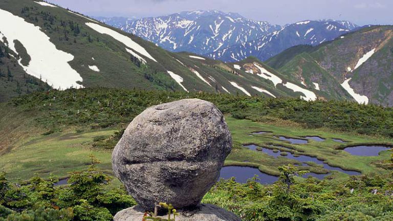 平ヶ岳山頂付近の玉子石